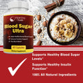 Pristine Foods Ultra Blood Sugar Support Supplement - Healthy Blood Sugar Vitamins, Immunity Wellness, Sugar Blocker Complex - 60 Capsules