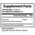 Pristine Foods Extra Strength Resveratrol Supplement 600mg - Trans-Resveratrol for Anti-Aging & Antioxidant, Cardiovascular Health, Blood Sugar Support - 60 Capsules